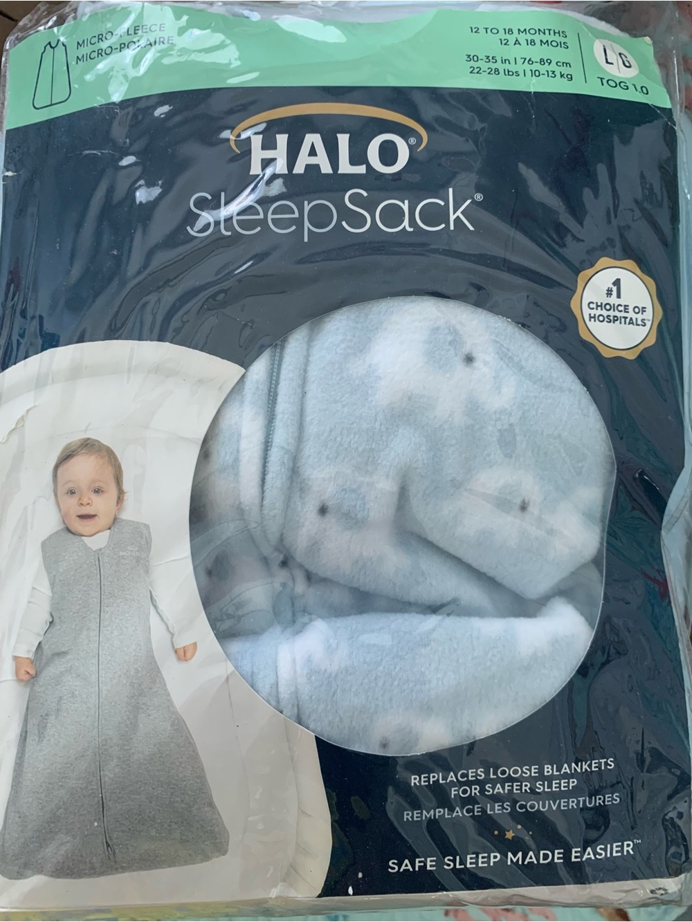 Halo Light Blue Baby SleepSack Wearable Blanket